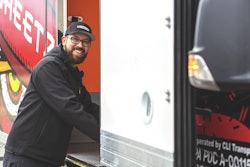 Truck driver pumping diesel at Sheetz