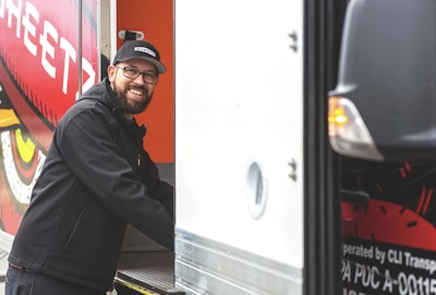 Truck driver pumping diesel at Sheetz