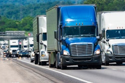 Tractor-trailers on highway