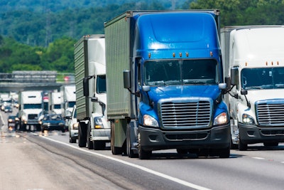 Tractor-trailers on highway