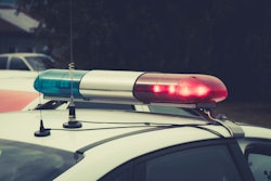 Lights on police car