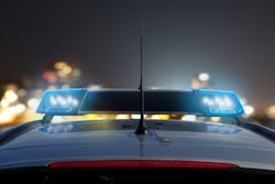 Police car with lightson at night