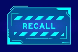 Blue 'Recall' sign