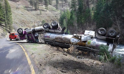 Tractor-trailer accident the spilled Chinook salmon