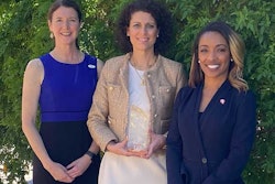 From left to right: Jennifer Hedrick, President & CEO, Women In Trucking ; Sarah Ruffcorn, President, Trinity Logistics; Kendra Tucker, CEO, Truckstop
