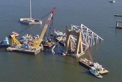 Removing wreckage of collapsed Francis Scott Key Bridge in Baltimore