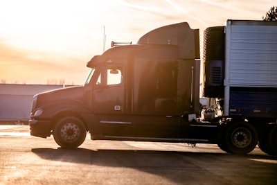 Parked tractor-trailer