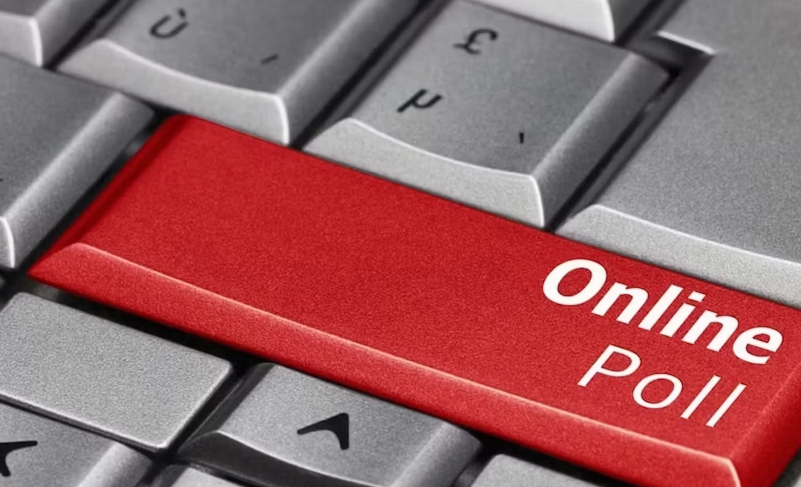 'Online Poll' on computer keyboard