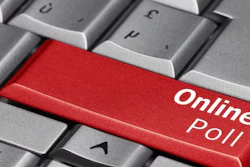 'Online Poll' on computer keyboard