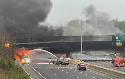 Tanker fire on I-95 in Connecticut