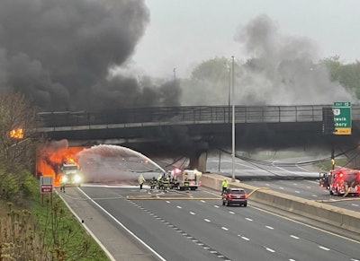 I-95 fire in Norwalk, CT