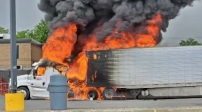 Tractor-trailer fire