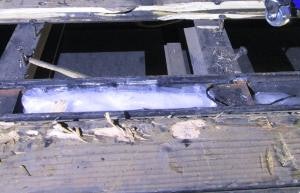 Frame of flatbed trailer where meth was hidden