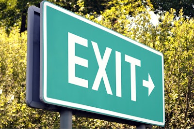 Green highway 'Exit' sign