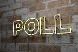 'Poll' in yellow neon