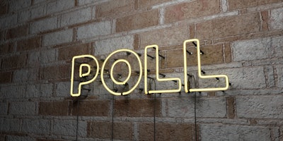'Poll' in yellow neon