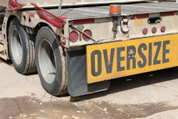 Oversize load sign on trailer