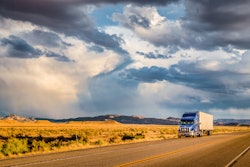 Tractor-trailer on highway