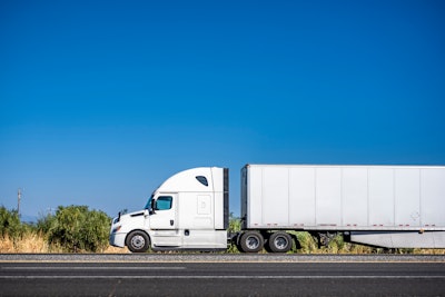 Tractor-trailer on highway