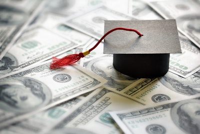 Mortarboard on money