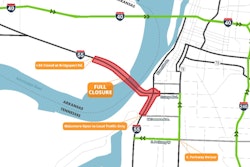 Map of I-55 bridge detour