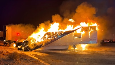 Trailer on fire