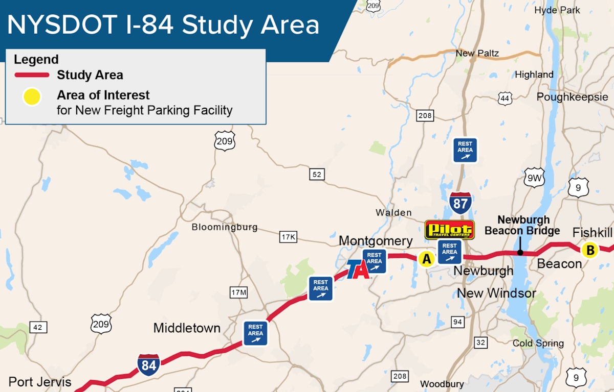 Briefly: NYSDOT survey focuses on Interstate 84 truck parking needs