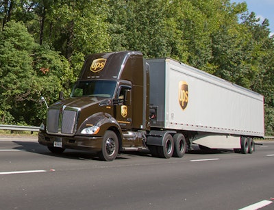 UPS tractor-trailer on the highway
