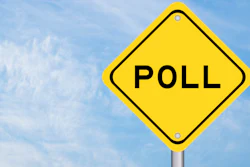 'Poll' on yellow highway sign