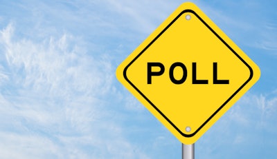 'Poll' on yellow highway sign