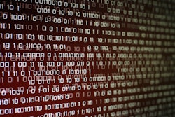 Binary code on a screen