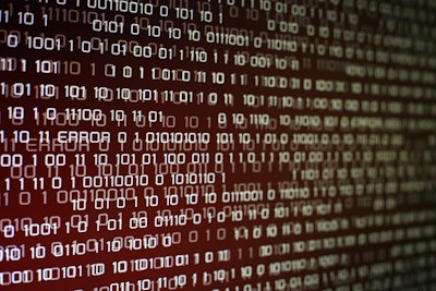 Binary code on a screen