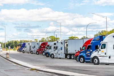 Parked big rigs