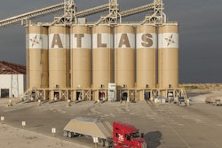 Truck in front of Atlas frac sand facility