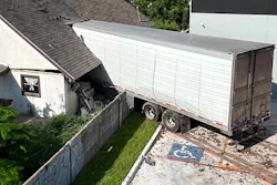 Tractor-trailer in unoccupied house