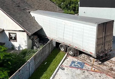 Tractor-trailer in unoccupied house