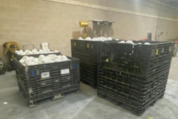 Crates containing 1,455 pounds of marijuana seized by CBP officers at Pharr International Bridge.