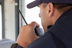 Wisconsin State Trooper talking on radio