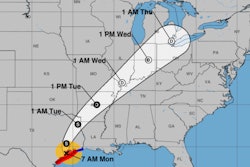 Track of Hurrican Beryl