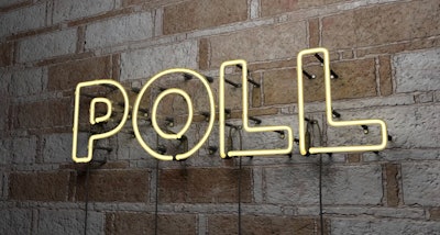 'Poll' in yellow neon