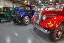 Antique Mack trucks in the museum