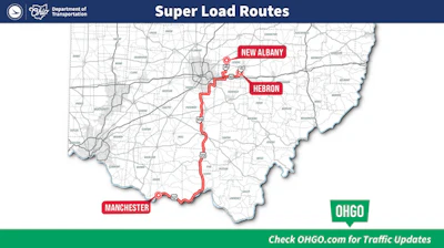 Map of 'super load' trip