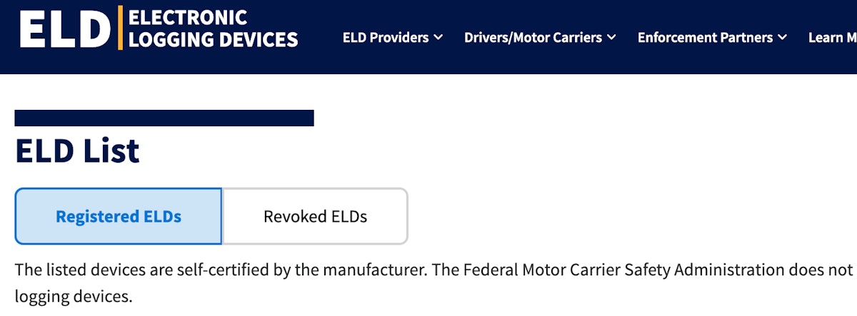 2 more ELD’s removed from FMCSA’s list of registered devices