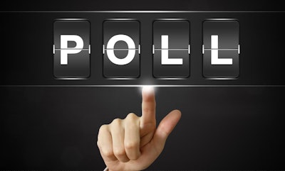 Hand pointing at 'Poll' in white on black background