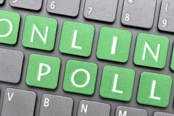 'Online Poll' on computer keyboard