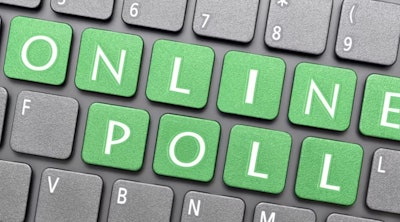 'Online Poll' on computer keyboard