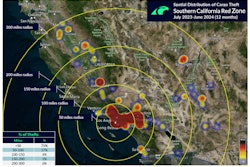 Cargo theft map of southerrn California