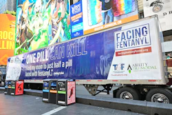 Anti-fentanyl trailer in Times Square