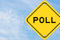 'Poll' on yellow highway sign