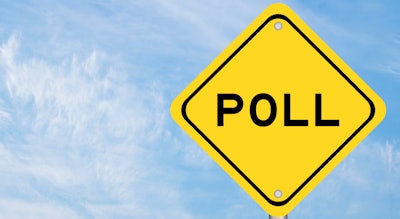 'Poll' on yellow highway sign